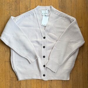 As Su Phi Women's Cream Oversize Cashmere Cardigan Sweater - Medium